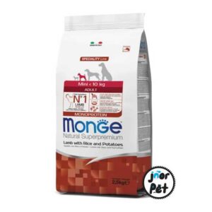 غذاخشک سگ مونژه مینی ادالت اسپشیال بره و برنج 7.5 کیلو