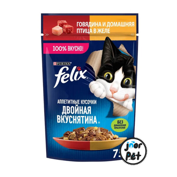 پوچ فلیکس روسی بیف و پرندگان در ژل